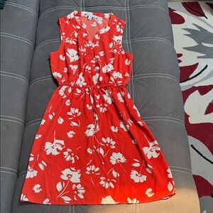 41 Hawthorn Coral Floral Midi Dress